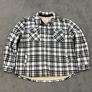 Sage Collective Plaid Black and White Flannel Casual Long Sleeve Men's Size XL